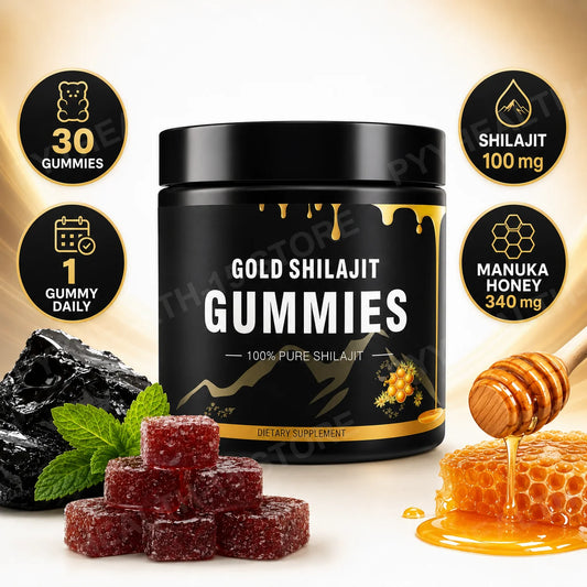 Shilajit Gummies with Manuka Honey, Endurance, Focus and Vitality Support,100 mg per Gummy, 30 Count Daily Formula for Energy