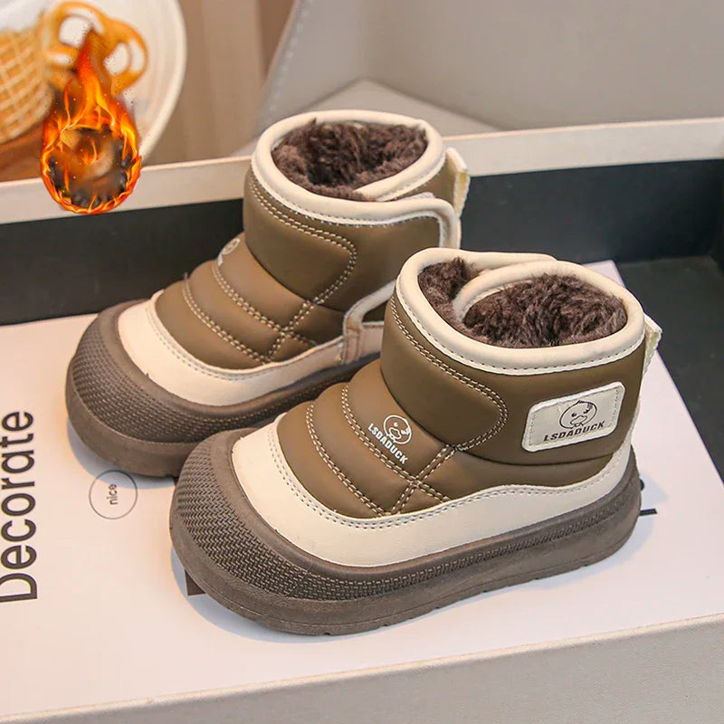 2025 New Winter Plush Snow Boots for Children Thick Warm Boy's Girl's Cotton Shoes Waterproof Kid's Winter Boots Velvet Shoe