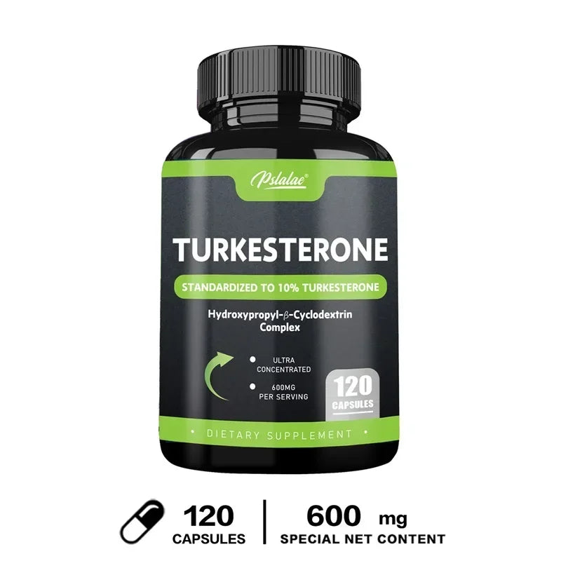 Turkesterone Supplement 600mg - Enhances Endurance, Muscle Mass, Increases Motivation and Strength, Improves Vitality