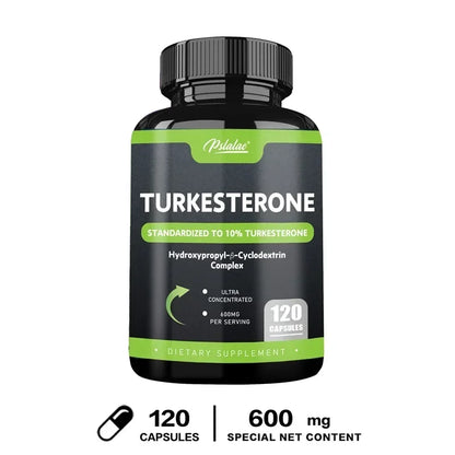Turkesterone Supplement 600mg - Enhances Endurance, Muscle Mass, Increases Motivation and Strength, Improves Vitality
