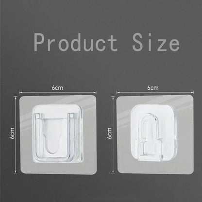 Double Sided Adhesive Wall Hooks Hanger Strong Transparent Suction Cup Storage Socket Hooks Bathroom Kitchen Bedroom Hook Kit