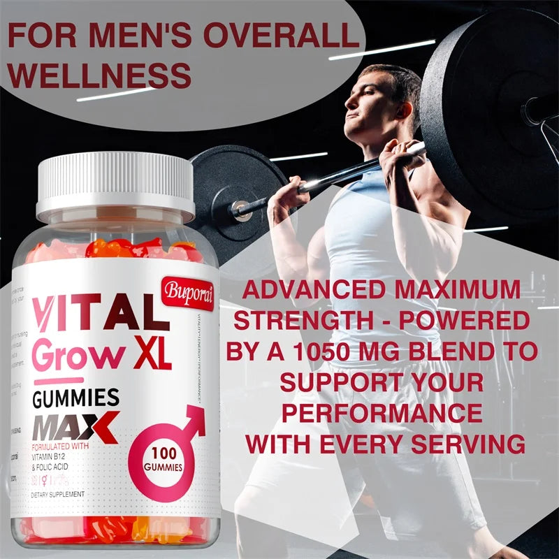 Vital Grow XL Male Gummies - Male Energy Management, Enhancing Male Vitality and Endurance, and Improving Athletic Performance