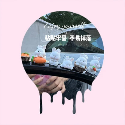 Car interior accessories, car center console decorations, cute bunny car accessories, electric vehicle accessories