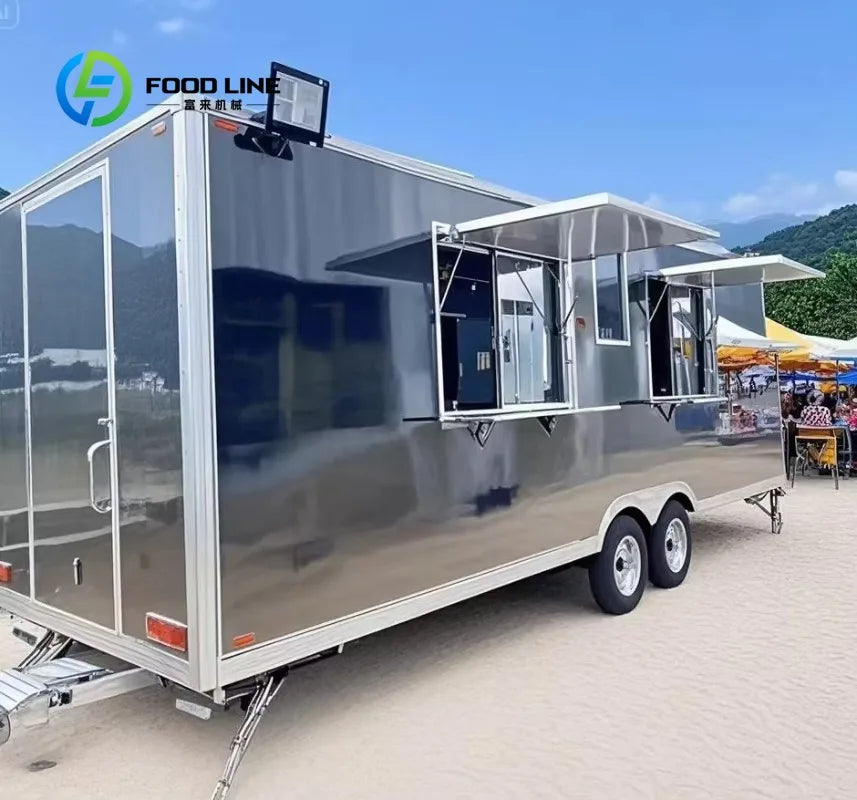 Customized Fully Equipped Mobile Dining Car - BBQ Pizza Coffee Ice Cream Hot Dog Snack Concession Trailer