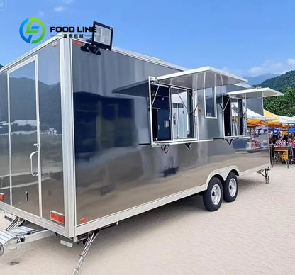 Customized Fully Equipped Mobile Dining Car - BBQ Pizza Coffee Ice Cream Hot Dog Snack Concession Trailer