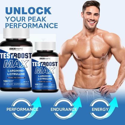L-Arginine Capsules with L-Citrulline- 100 Count - Vegan, Non-GMO Capsules for VIRILITY·VITALITY·VIGOR, Endurance and Erect