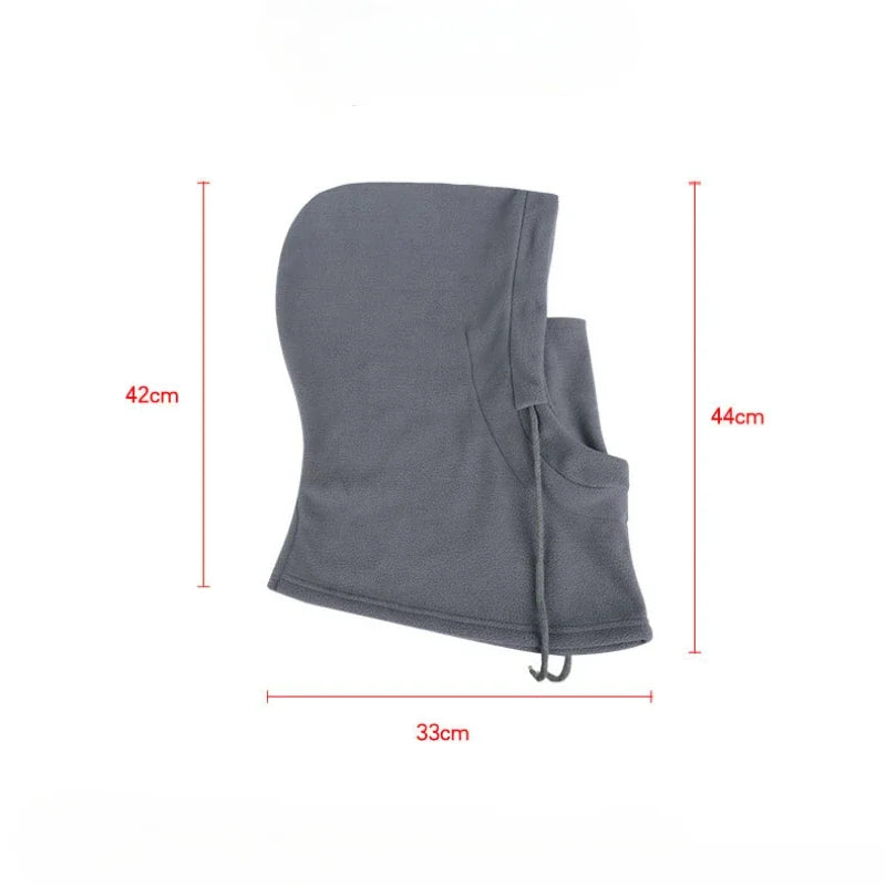 Unisex Warm Fleece Balaclava Winter Thermal Face Mask Neck Hooded Cap for Outdoor Sports Windproof Scarf Ski Head Cover Beanies