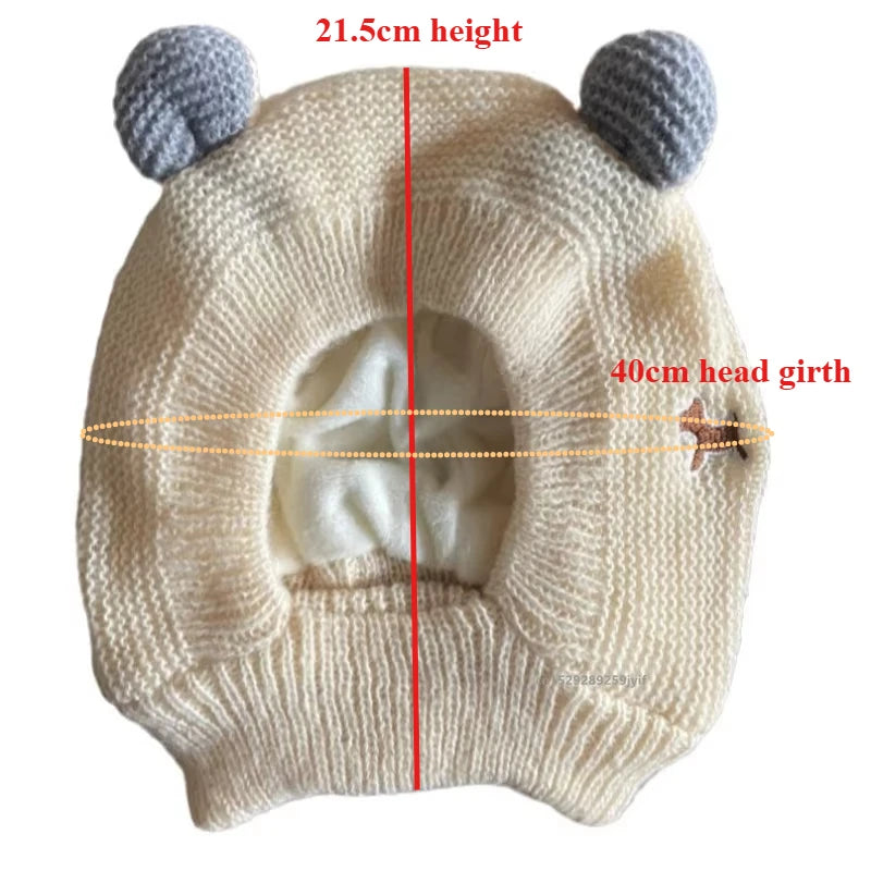Quiet Dog Ear Muffs Noise Protection Pet Ears Covers Knitted Hat Anxiety Relief Winter Warm Earmuffs For Medium Large Dogs New