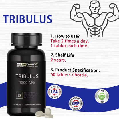 High Purity Tribulus Terrestris Pills, Male Enhancing Supplement,Boosts Energy ,Stamina & Fast Acting 60 tablets