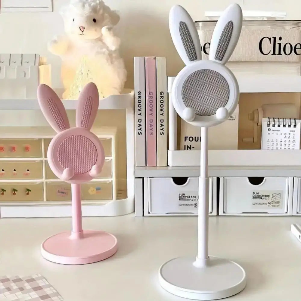Cute Rabbit Phone Stand Multi-function Stretch Mobile Phone Holder Desktop Adjustable Phone Bracket For iPhone iPad Tablet Stand