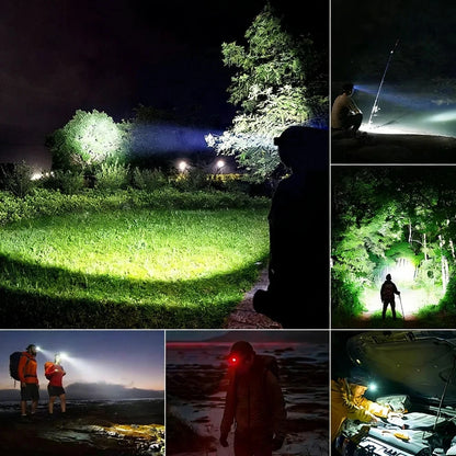 70g Ultra Light Headlamp 7 Modes XPE+LED+COB Red Light 0°-180° Adjustable Type-C Rechargeable Waterproof 2026 Upgrade