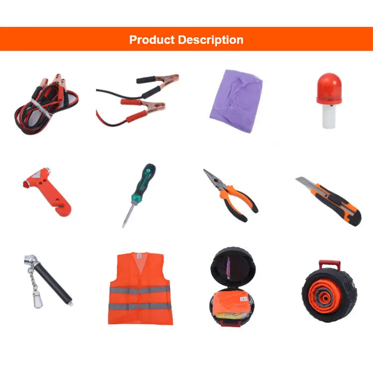Portable Vehicle Emergency Roadside Tool Kit Automotive Car Repair Maintenance Tool Set