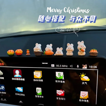 Car interior accessories, car center console decorations, cute bunny car accessories, electric vehicle accessories