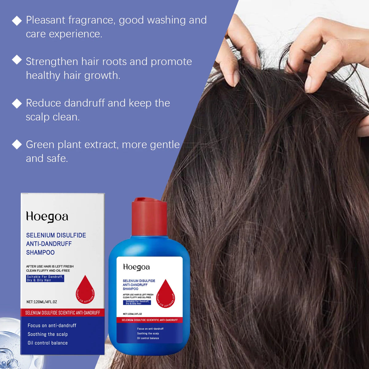 Selenium Sulfide Shampoo Deep Cleansing Scalp Oil Control Strengthen Hair Roots Volumizing Smoothing Shiny Hair Gentle Care