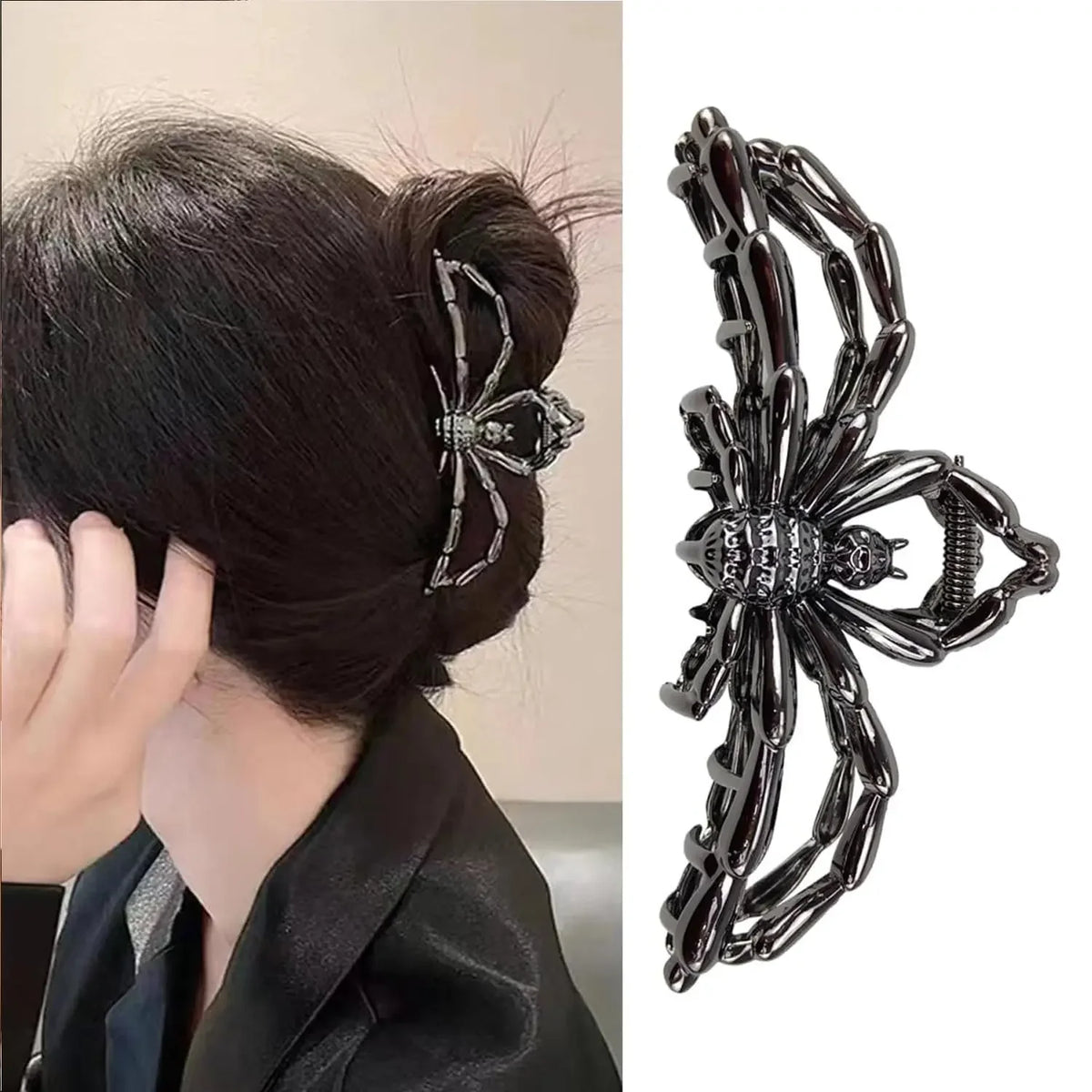 Halloween Alloy Bat Hair Claw Clips Y2K Gothic Style Metal Shark Clamp Girls Holiday Hair Accessories