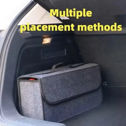 Car Trunk Soft Organizer Felt Storage Box Accessories Large Anti Slip Compartment Boot Storage Organizer Tool Car Storage Bag