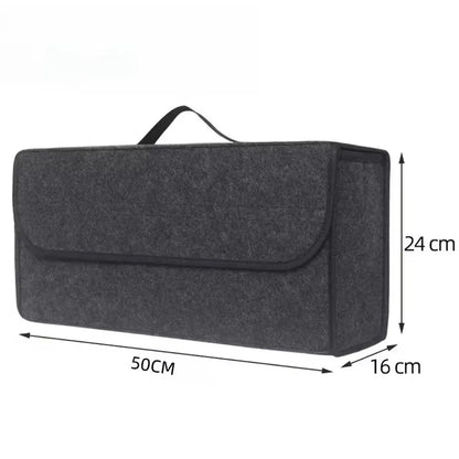 Car Trunk Soft Organizer Felt Storage Box Accessories Large Anti Slip Compartment Boot Storage Organizer Tool Car Storage Bag