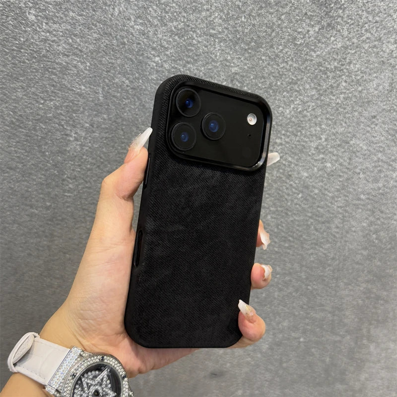 Magnetic Flannel Fabric for Magsafe Phone Case For iPhone 18Pro Max 17 16 15 Pro 13 14 Wireless Charging Alloy Lens Bumper Cover