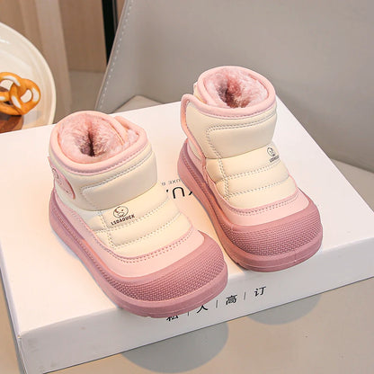 2025 New Winter Plush Snow Boots for Children Thick Warm Boy's Girl's Cotton Shoes Waterproof Kid's Winter Boots Velvet Shoe