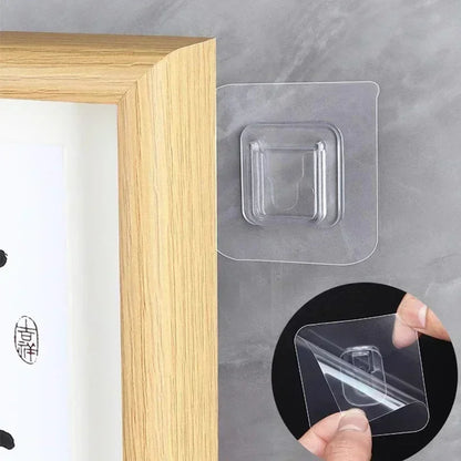 Double-Sided Self Adhesive Wall Hooks Strong Sticky Transparent Traceless Kitchen Bedroom Wall Hook Storage Holders Wholesale