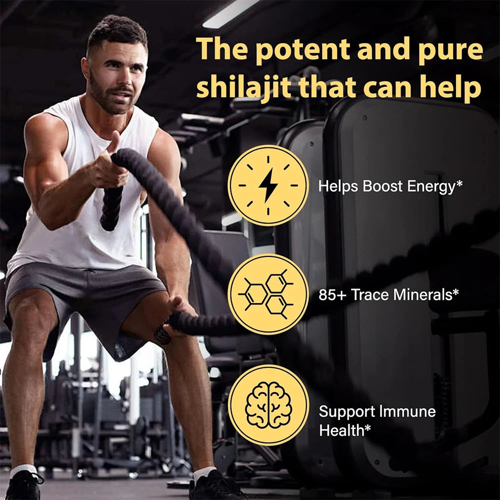 Shilajit Original Shilajits Capsule High Purity Mineral Supplements with 85+Trace Minerals Enhance Energy & Resist Stress