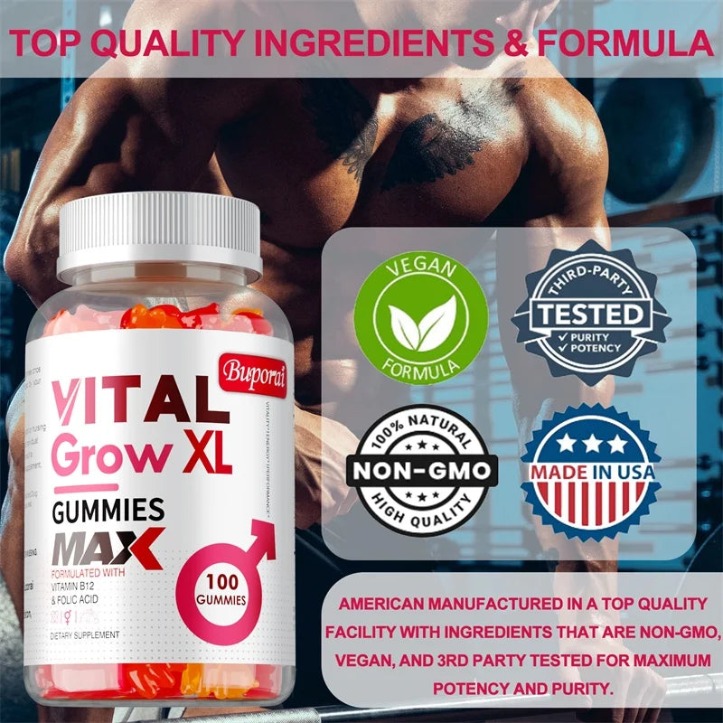 Vital Grow XL Male Gummies - Male Energy Management, Enhancing Male Vitality and Endurance, and Improving Athletic Performance