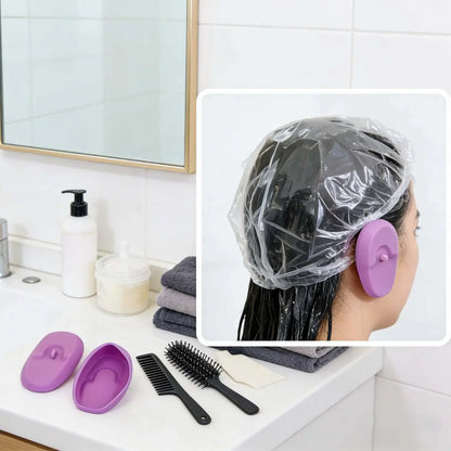 Silicone Ear Cover Hair Coloring Dyeing Ear Protector Waterproof Shower Ear Shield 2 PCS Earmuffs Caps Salon Styling Accessories