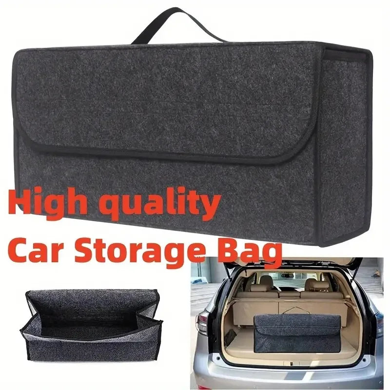 Car Trunk Soft Organizer Felt Storage Box Accessories Large Anti Slip Compartment Boot Storage Organizer Tool Car Storage Bag