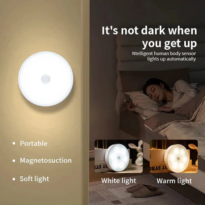 HPH LED Motion Sensor Light 3PCS USB Rechargeable Night Light for Kitchen Cabinet Wardrobe Staircase Closet Wireless Light