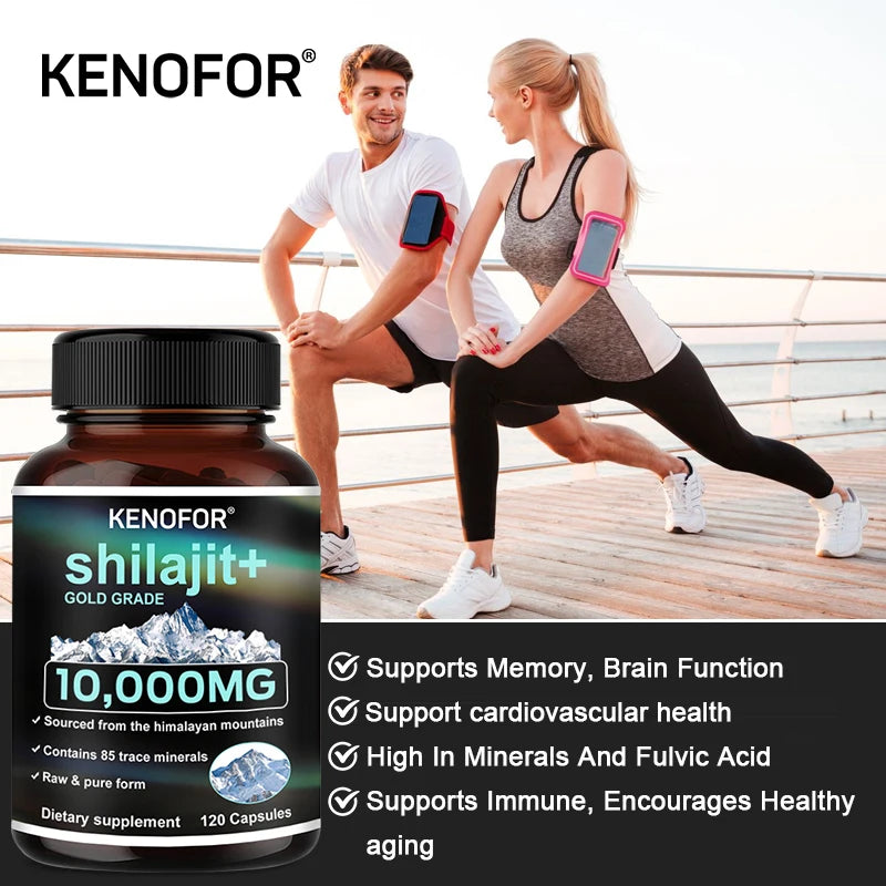 Himalayan Shilajit Capsules 1000mg - Trace Minerals, Natural Energy, Strength, Muscle Strength, Digestive & Immune Support
