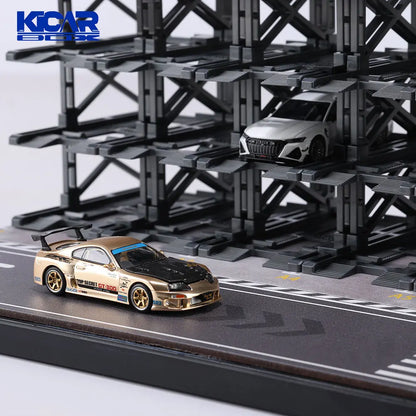 KicarMod 1/64 24 Parking Spaces Assembled Model Car Building Model Kit with Assembly and Display Box Collectible Car Gifts