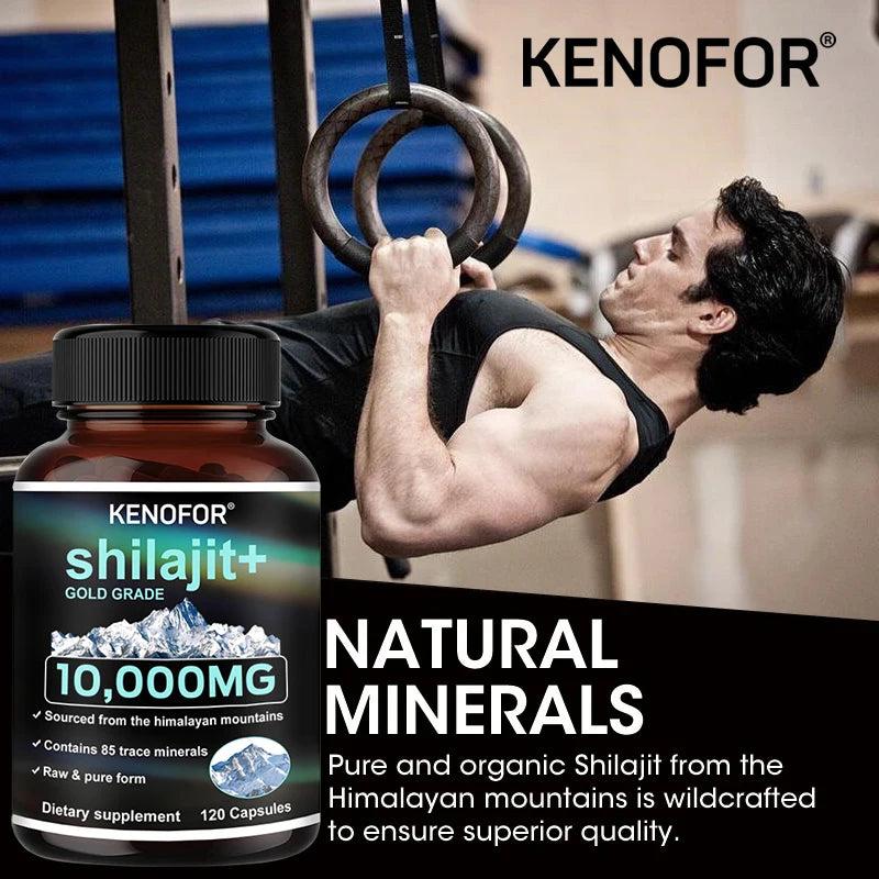 Himalayan Shilajit Capsules 1000mg - Trace Minerals, Natural Energy, Strength, Muscle Strength, Digestive & Immune Support