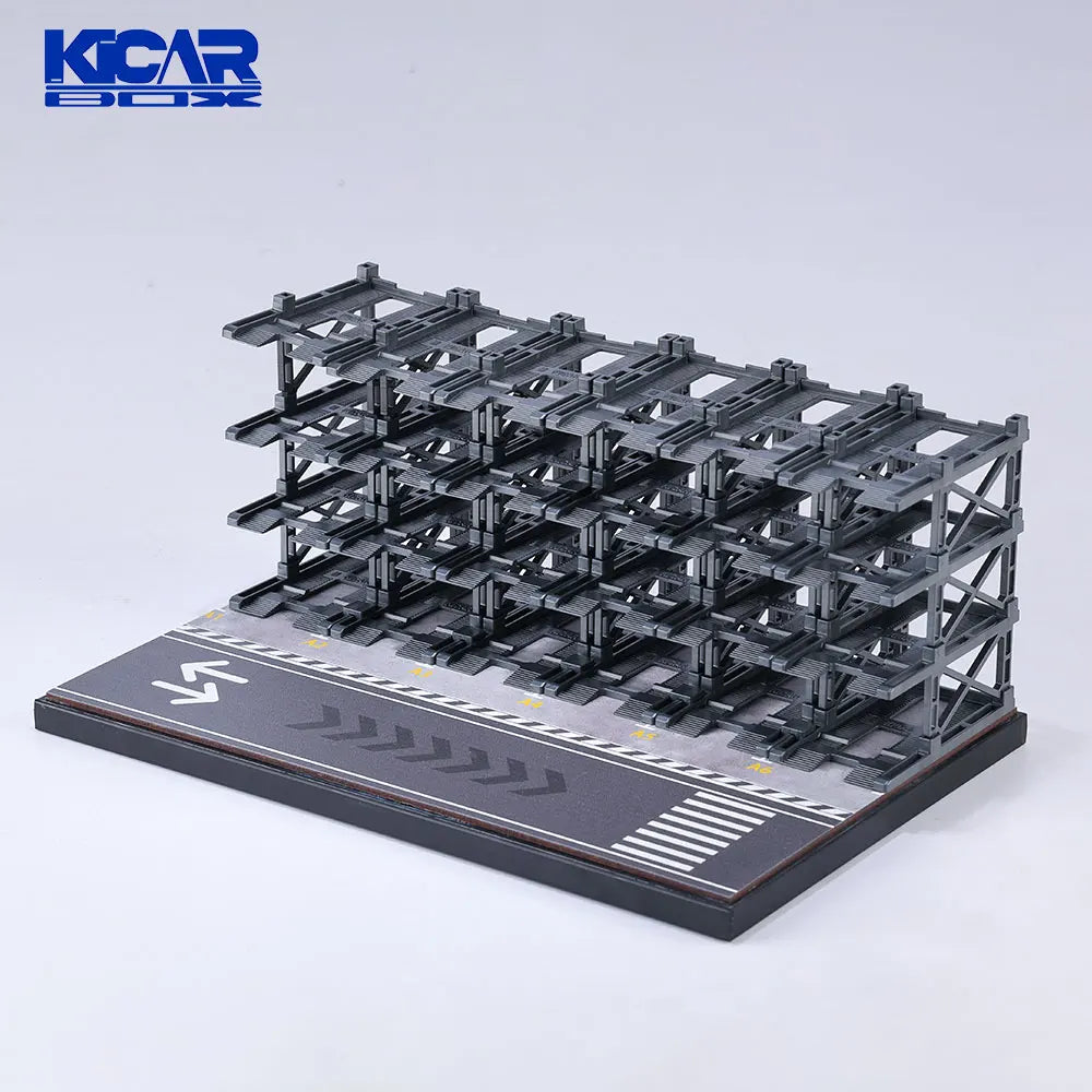 KicarMod 1/64 24 Parking Spaces Assembled Model Car Building Model Kit with Assembly and Display Box Collectible Car Gifts