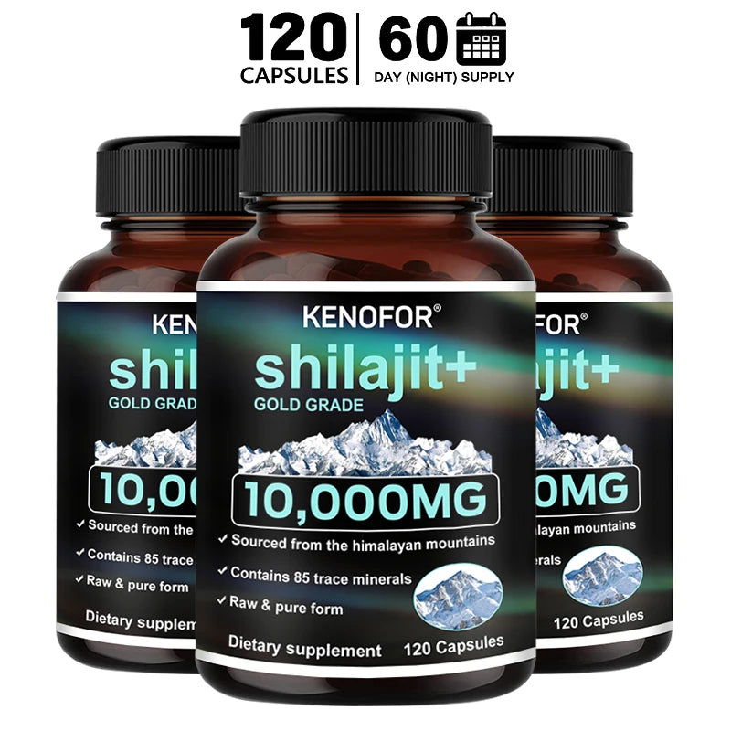 Himalayan Shilajit Capsules 1000mg - Trace Minerals, Natural Energy, Strength, Muscle Strength, Digestive & Immune Support