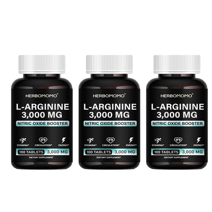 L Arginine 3000mg Tablets Maximum Dose L-Arginine Nitric Oxide Supplement for Supporting Energy - Nitric Oxide Booster