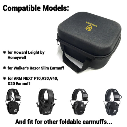 Hard Storage Travel Case for Electronic Shooting Earmuffs Compatible Impact Hearing Protection Shooter Safety Eyewear Glasses