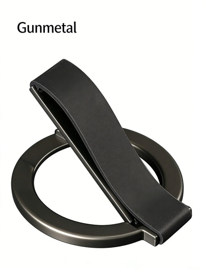 2025 innovative design aluminum alloy magnetic mobile phone ring holder, 360° rotation, 120° swing, suitable for iPhone 12+