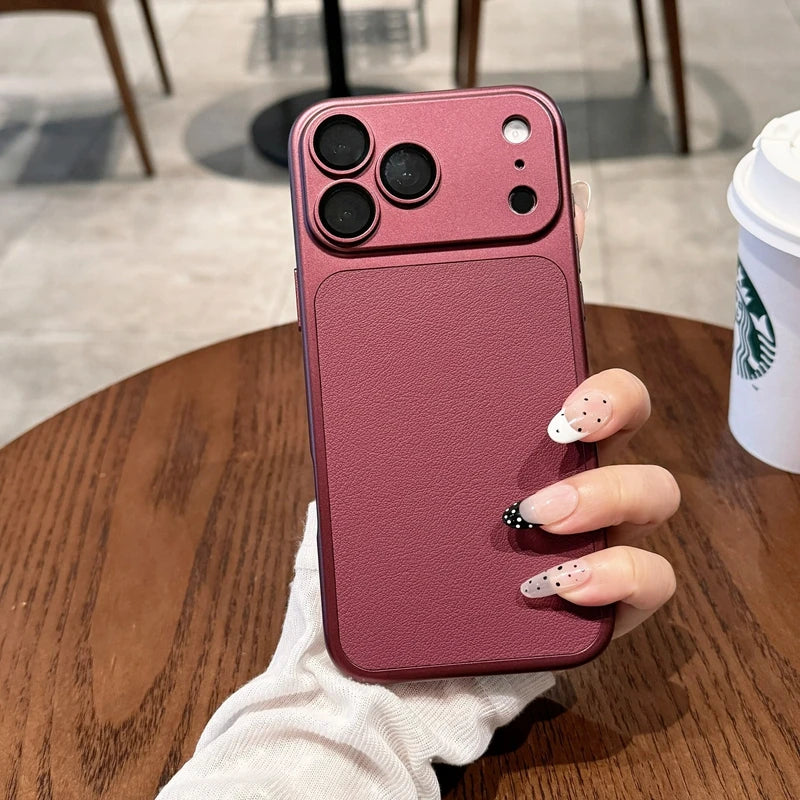 Soft Silicone TPU Leather Phone Case For iPhone 11 12 13 14 15 16 17 18 Pro Max Plus ShockProof Bumper Back Cases Cover