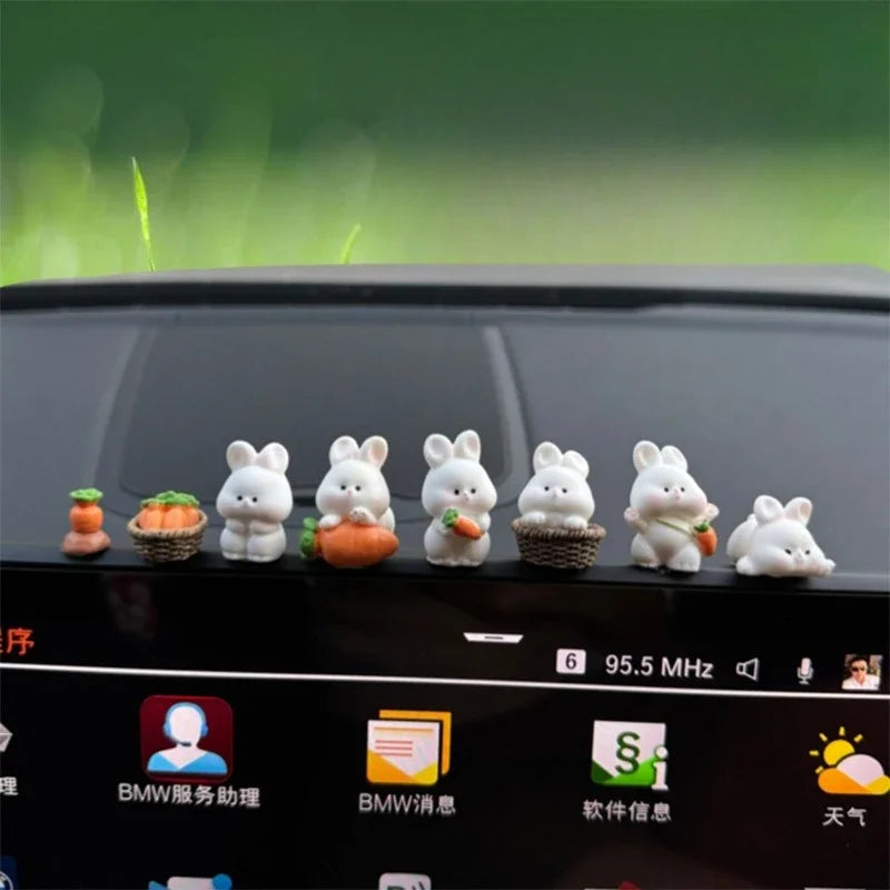 Car interior accessories, car center console decorations, cute bunny car accessories, electric vehicle accessories