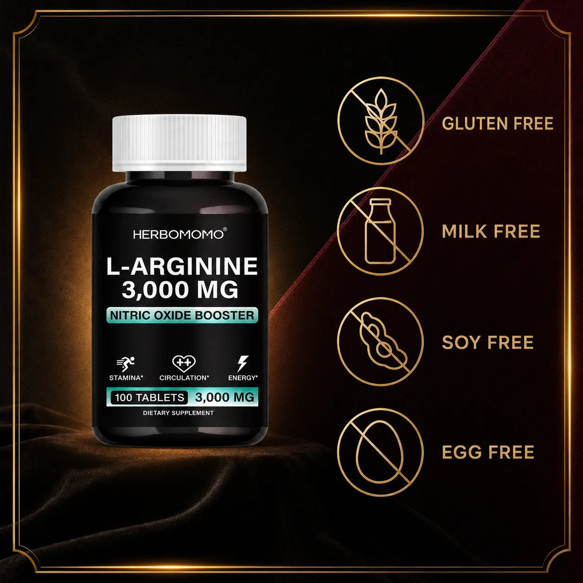L Arginine 3000mg Tablets Maximum Dose L-Arginine Nitric Oxide Supplement for Supporting Energy - Nitric Oxide Booster