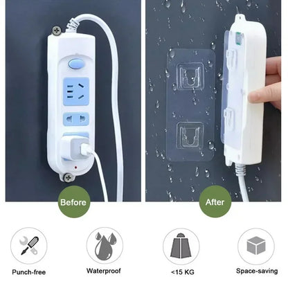 Double Sided Adhesive Wall Hooks Hanger Strong Transparent Suction Cup Storage Socket Hooks Bathroom Kitchen Bedroom Hook Kit
