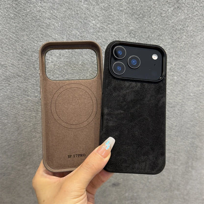 Magnetic Flannel Fabric for Magsafe Phone Case For iPhone 18Pro Max 17 16 15 Pro 13 14 Wireless Charging Alloy Lens Bumper Cover