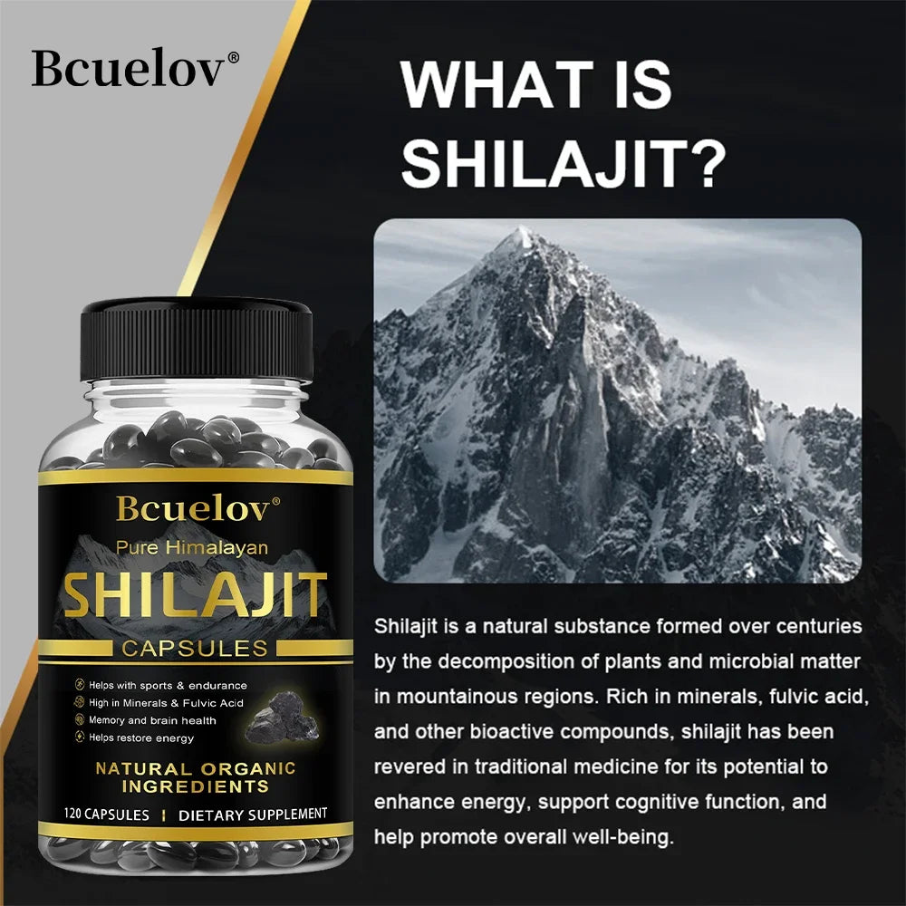 Shilajit Original Shilajits Capsule High Purity Mineral Supplements with 85+Trace Minerals Enhance Energy & Resist Stress