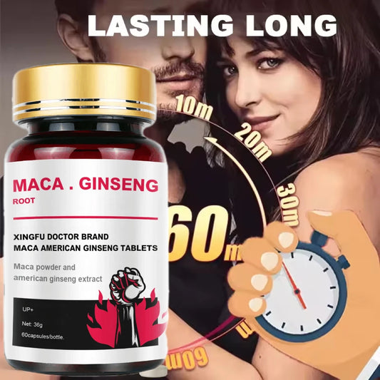 Best Men's Black Maca Supplement - Ginseng Supplement for Health, Energy and Endurance, Muscle Mass