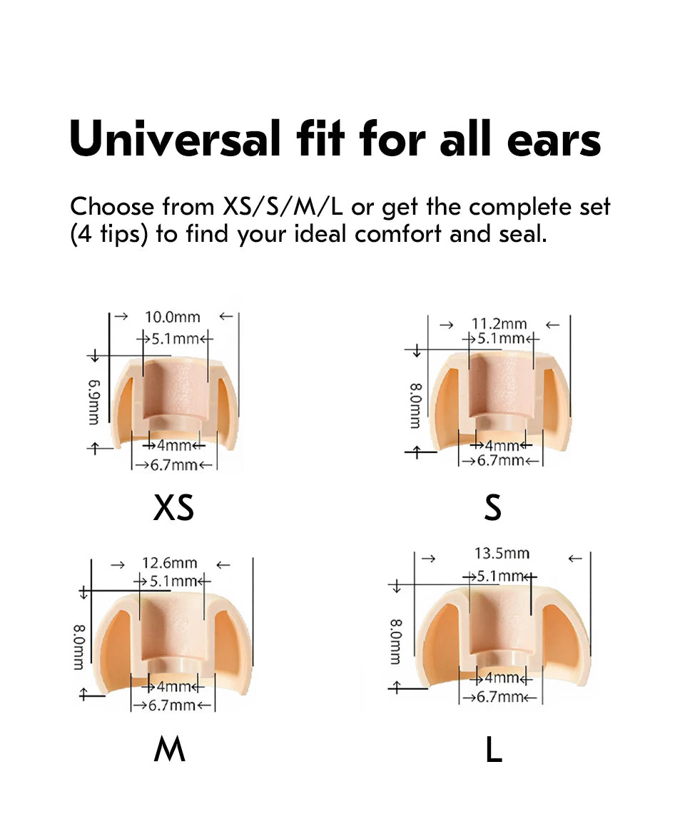 KBEAR 4540 Coffee Silicone Eartips Ergonomically Designed Earcap Optional XS/S/M/L Size and Combination Set Comfortable Earmuffs