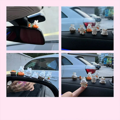 Car interior accessories, car center console decorations, cute bunny car accessories, electric vehicle accessories