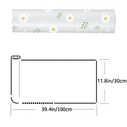 Daisy Flower Kitchen Cabinet Mat Reusable Drawer Mat Kitchen Dining Table Mat Insulation Mat Waterproof Moisture-proofDrawer Mat