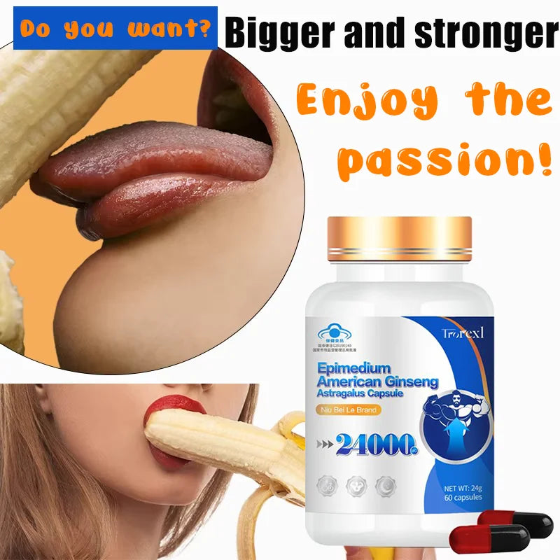 100% Pure Non-GMo Organic American Ginseng Supplement - 60 Capsules Supports Reproductive Health Natural Energizer Stamina