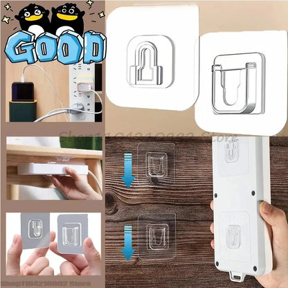 Double-Sided Self Adhesive Wall Hooks Strong Sticky Transparent Traceless Kitchen Bedroom Wall Hook Storage Holders Wholesale