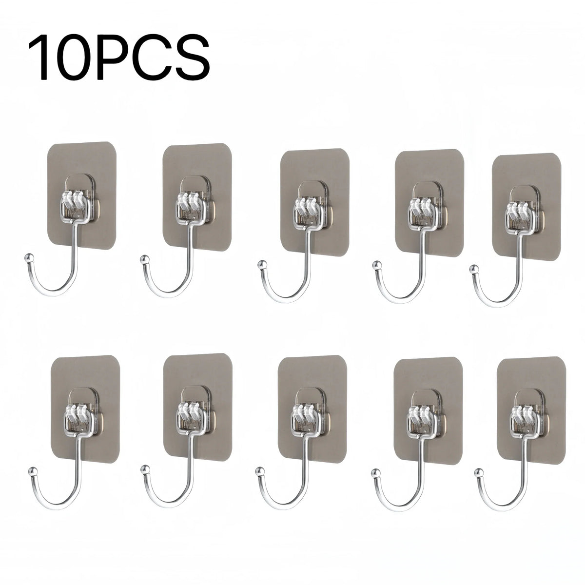 Big Size Hooks Heavy Duty 22 lbs Waterproof Adhesive Wall Hooks Nail-Free Transparent Waterproof Hooks for Kitchen Bathroom